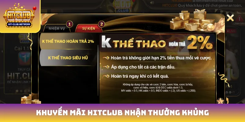 Khuyến mãi hitclub nhận thưởng khủng